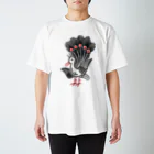 麻雀ロゴTシャツショップ 雀喰 -JUNK-の麻雀牌 1索 イーソウ ＜索子>黒赤ロゴ Regular Fit T-Shirt