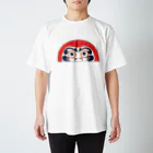 cementmilk WEBショップの半分ダルマ Regular Fit T-Shirt