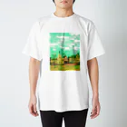 ふわりの絵画のような街（元気色） Regular Fit T-Shirt