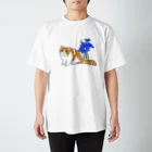 小鳥と映画館の青い花とマンチカン Regular Fit T-Shirt