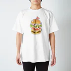 レオパとニシアフのケニーレインローズのレオパニシアフハンバーガー 티셔츠
