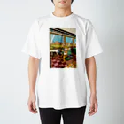 Drecome_Designのネコの列車旅 スタンダードTシャツ