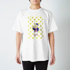 野田　尚花のレモンくん80年代イラスト風　ドット スタンダードTシャツ
