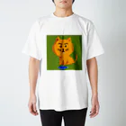 ドット屋のがまんねこ Regular Fit T-Shirt