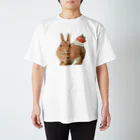 Ralriruのうさぎのクリームいちご乗せ Regular Fit T-Shirt