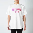 JIMOTO Wear Local Japanの世田谷区 SETAGAYA CITY ロゴピンク スタンダードTシャツ