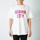 JIMOTO Wear Local Japanの練馬区 NERIMA CITY ロゴピンク Regular Fit T-Shirt