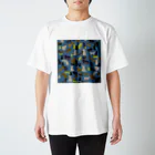 WAMI ARTの猫迷彩blue スタンダードTシャツ