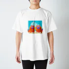 ハッピースマイルの[沖縄土産]シーサーと空と海 Regular Fit T-Shirt