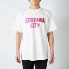 JIMOTO Wear Local Japanの江戸川区 EDOGAWA CITY ロゴピンク スタンダードTシャツ