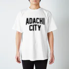 JIMOTO Wear Local Japanの足立区 ADACHI CITY ロゴブラック　 スタンダードTシャツ