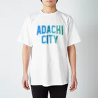 JIMOTO Wear Local Japanの足立区 ADACHI CITY ロゴブルー スタンダードTシャツ