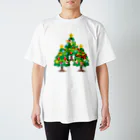 イラスト MONYAAT の森さんのクリスマスA クリスマスツリー スタンダードTシャツ