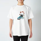 wokasinaiwoのネコノコシカケとカイくん Regular Fit T-Shirt