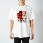 mofuwaのPONY FRIENDS(white) スタンダードTシャツ