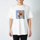 いんこちゃんの里のパンジーとインコ スタンダードTシャツ