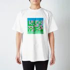 LalaHangeulのかなだらまばさ　グリーン(グラデーションバック スタンダードTシャツ