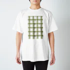 ten maru sikaku designのチェックみどりあらめ Regular Fit T-Shirt