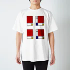 学生のガクのパターン・モンドリアン Regular Fit T-Shirt