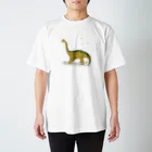 Kanako Okamotoの手描き恐竜ブラキオサウルスTシャツ Regular Fit T-Shirt