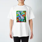 ワクワクヒロアキのBlue dancing monster  スタンダードTシャツ