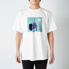 593の韓国語で訪ねてくるワオキツネザル スタンダードTシャツ