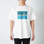 yu.の夏のプールに飛び込んだ(桃) スタンダードTシャツ