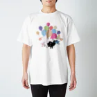 イラスト MONYAAT のくろねこの風船の種*A Regular Fit T-Shirt