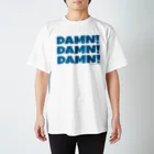 ダムダムサイコ　- Damn Damn Psycho -のDAMN! DAMN! DAMN! Tee 淡色×青 Regular Fit T-Shirt