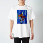 ざしきにゃんこ製作所の雨とさくらとにゃんこと私 Regular Fit T-Shirt