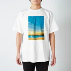 湘南デザイン室：ネギシシゲノリの湘南ランドスケープ02:ひこうき雲 Regular Fit T-Shirt