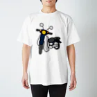 メッセージTシャツが好き♪の紺色の小型バイクでツーリング01 スタンダードTシャツ