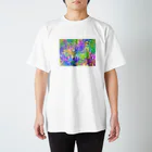 あおの花柄とイルカ スタンダードTシャツ