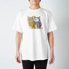 多分ねこの遠くを見るちびにゃん達(黄)淡色用 Regular Fit T-Shirt