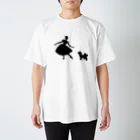 バレエシルエット ballet*pointe_pon*のいぬ×バレリーナ（トイプードル） Regular Fit T-Shirt