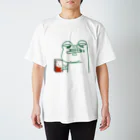 榊かえる（FROG TAIL）🐸のブロックを持ったカエル スタンダードTシャツ