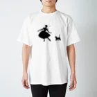 バレエシルエット ballet*pointe_pon*のねこ×バレリーナ Regular Fit T-Shirt