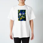 kitsuneの青と白の花 スタンダードTシャツ