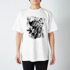 白黒灰脂オリジナルイラストグッズSHOP『熊猫動物園』の【ROCKOLOID SAULUS】type-BASS Regular Fit T-Shirt