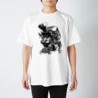 白黒灰脂オリジナルイラストグッズSHOP『熊猫動物園』の【ROCKOLOID SAULUS】type-VOCALIST スタンダードTシャツ