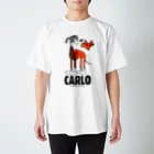 Houndy's supply イタグレ服【ハウンディーズ】のCARLOくん専用 黒文字 Regular Fit T-Shirt