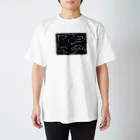 19mile_の[サイン無し] Box drawing -black-  Regular Fit T-Shirt