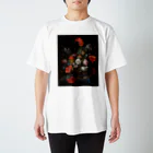 ryo yamaの絵画　花と時計を持つ静物 スタンダードTシャツ