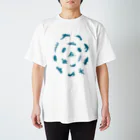 ｳﾐｳｼｬ-のウミウシルエット（アクア） Regular Fit T-Shirt