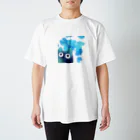 ゆんの宇宙ネコ　キラキラちゃん　背景つき Regular Fit T-Shirt