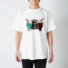 3to10 Online Store SUZURI店のクリームソーダ先輩＆コーヒーフロート先生 Regular Fit T-Shirt
