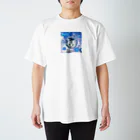 m/kのcat ブルー スタンダードTシャツ