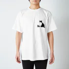 ひげ猫マリオのハチワレ猫 猫山さん モノトーン Regular Fit T-Shirt