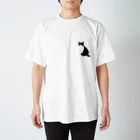 ひげ猫マリオのハチワレ猫 白黒猫山さん 티셔츠