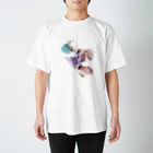 IKUTAKAHASHIのInk art_purple&blue スタンダードTシャツ